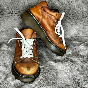 VTG Dr Martens Brown Leather Boots Sz 5